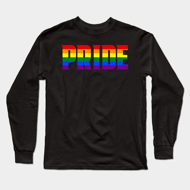 Pride Love Rainbow Font Long Sleeve T-Shirt by sanseffort